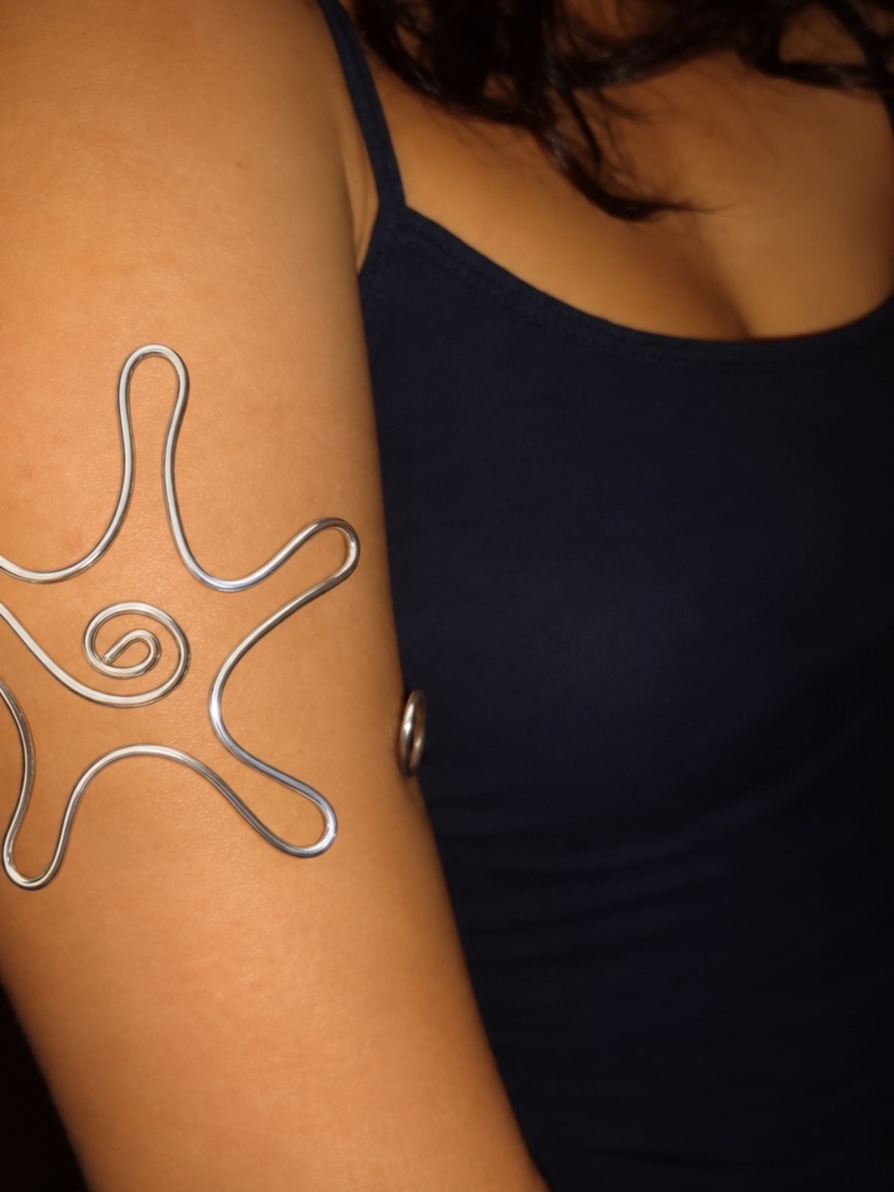 Handmade Stainless Steel Spiral Star Arm Cuff